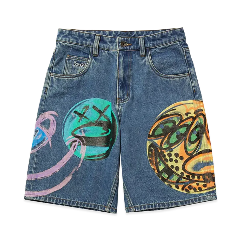 HUF x Kenny Scharf Kenny Scharf Spray Guys Denim Short "Multi"
