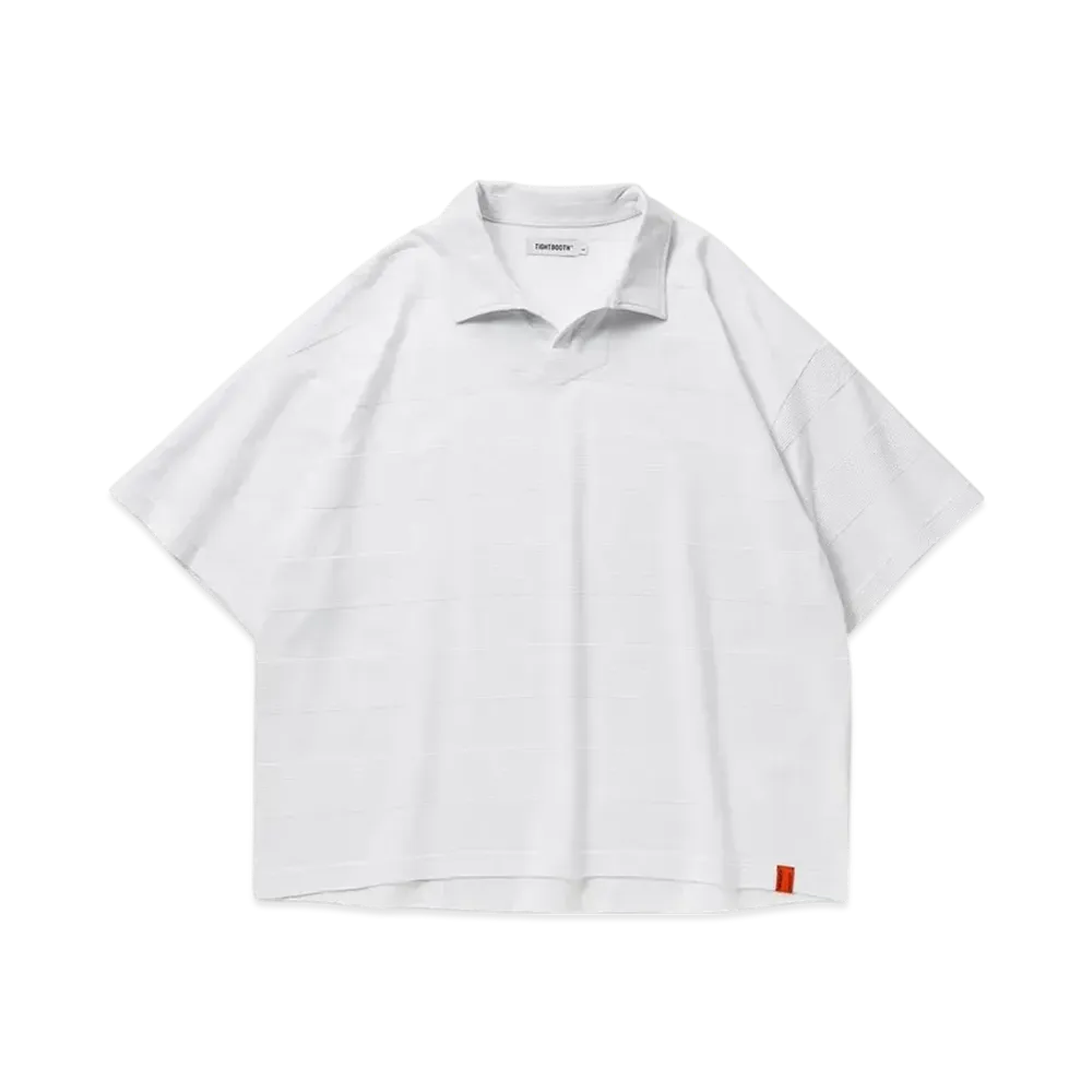TIGHTBOOTH Ridge Border Open Polo "White"