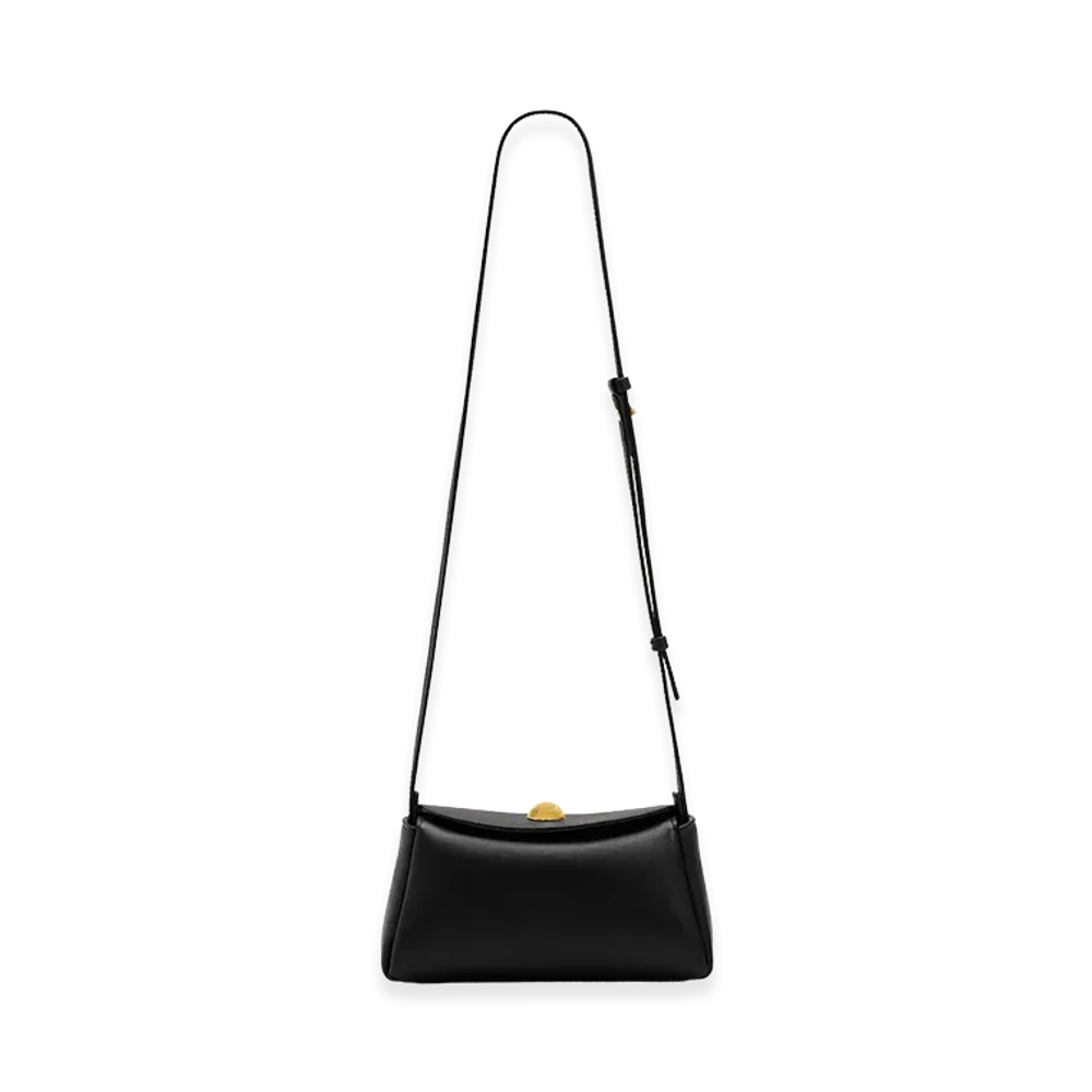 AMI PARIS Cow Leather Mini Carrousel Bag "Black"