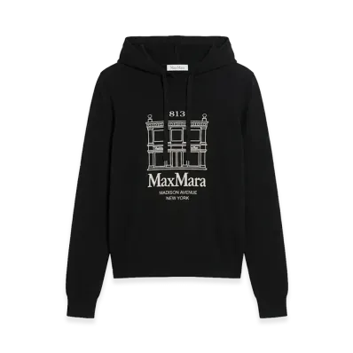 S Max Mara Women's Ultimo Knit Hoodie "Black"