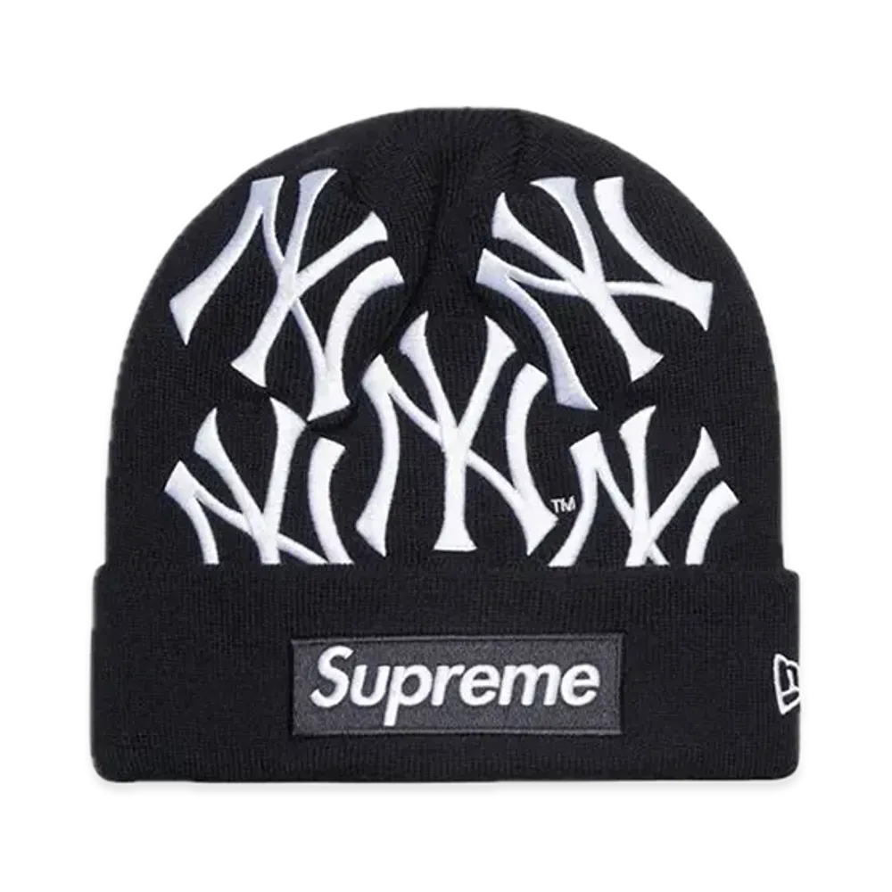 Supreme x New York Yankees x New Era Box Logo Beanie "Navy"