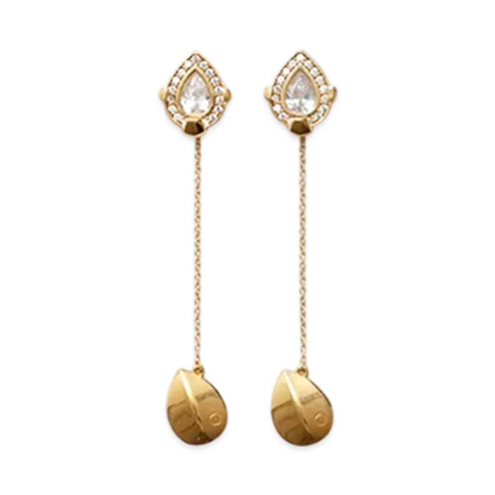 Burberry Shield Pendant Earrings "Gold/Clear"