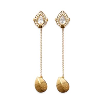 Burberry Shield Pendant Earrings "Gold/Clear"