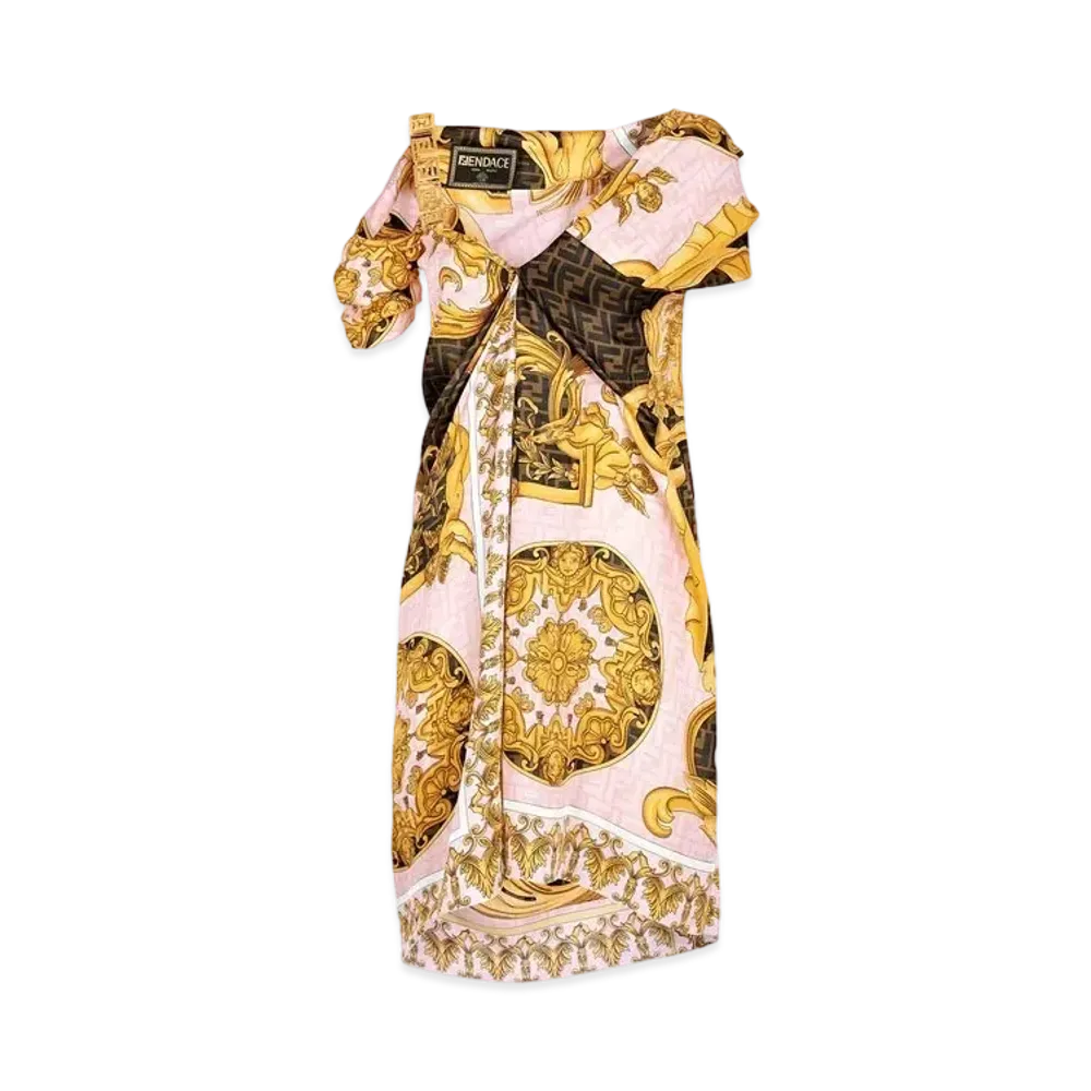 FENDI x Versace Fendace Multicolor Silk Dress "Multicolor"