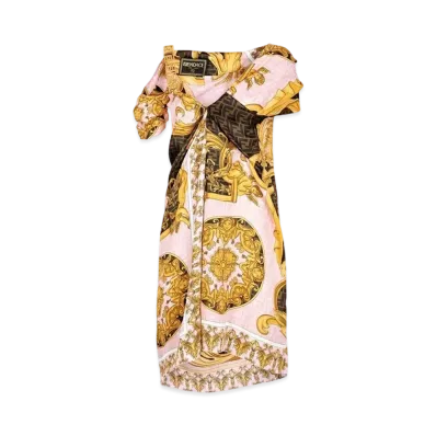 FENDI x Versace Fendace Multicolor Silk Dress "Multicolor"