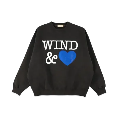 WIND AND SEA Crewneck Sweatshirt(Heart) "Black"