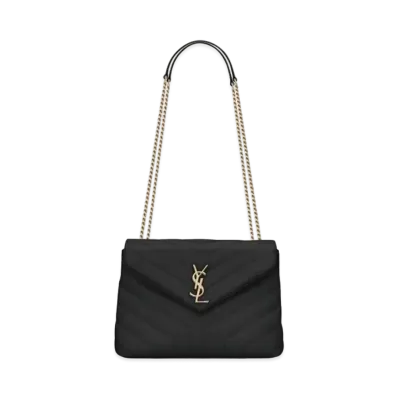 Saint Laurent Loulou Small In Matelasse Y Leather "Black"