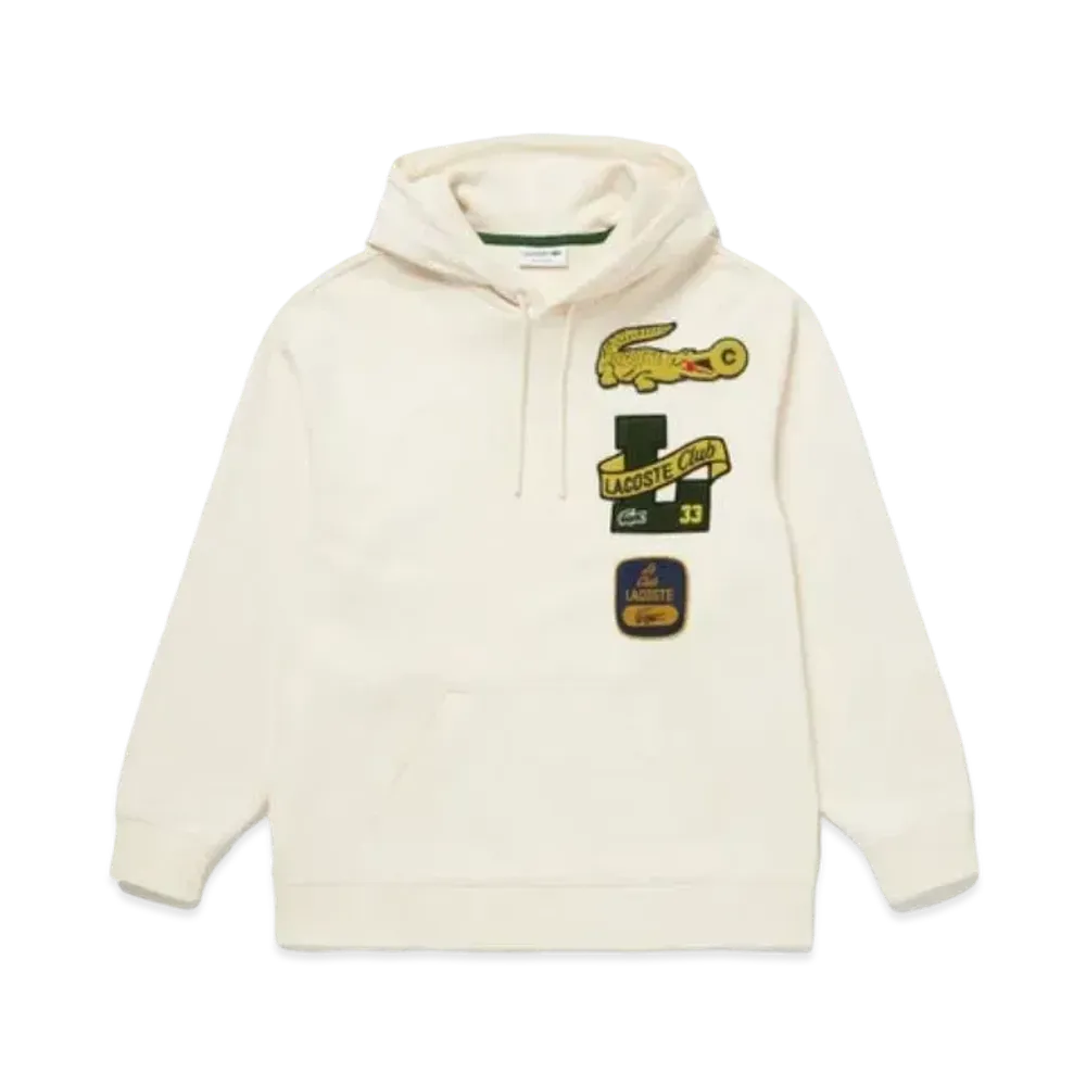 LACOSTE Heritage Patch Sweat Hoodie "White"