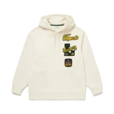 LACOSTE Heritage Patch Sweat Hoodie "White"