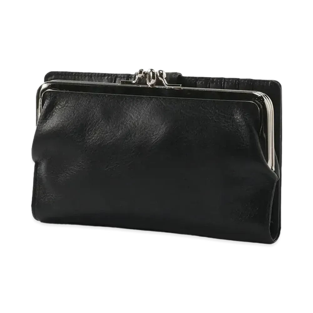 Yohji Yamamoto SEMI GLOSS LEATHER A CLASP LONG WALLET "Black"