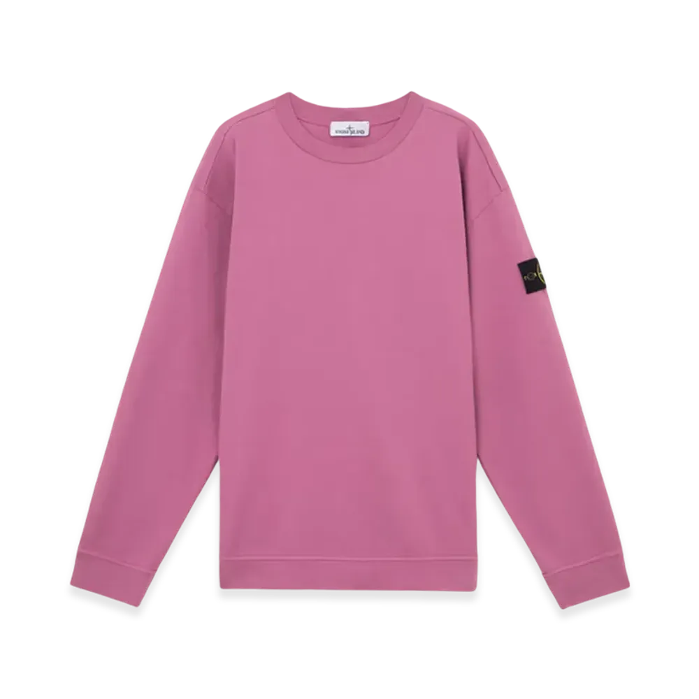 Stone Island 63750 Heavy Cotton Jersey Crewneck Sweatshirt with Ribbed Details - 24FW "Onion Rose"