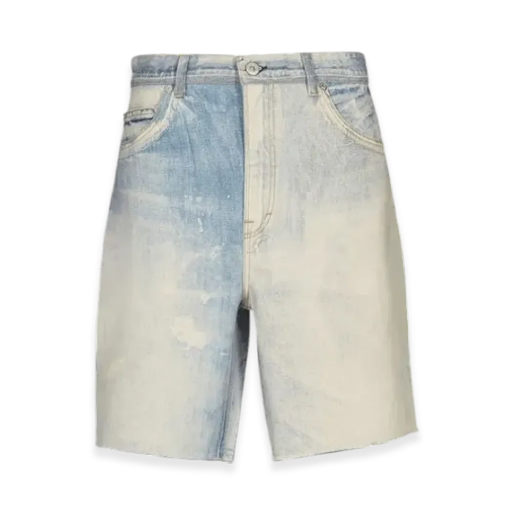 OUR LEGACY Short Cut Denim Shorts "Digital Print Light Blue"