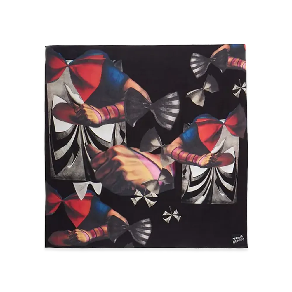 Ground Y x Taro Okamoto Graphic-print scarf Collage Type:B "Black"