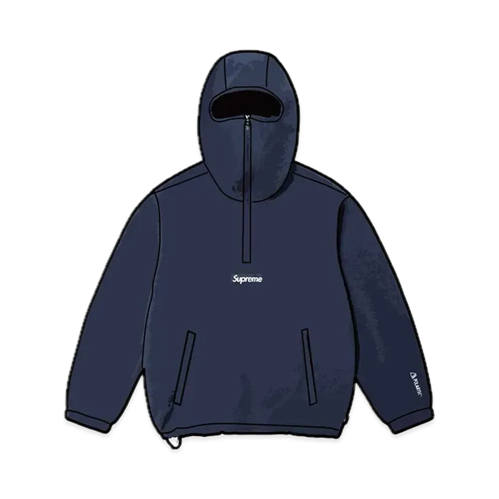 Supreme Polartec Facemask Half Zip Hooded Sweatshirt "Navy"