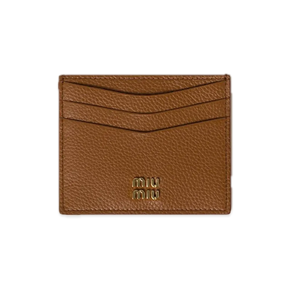 MIU MIU Leather Card Case "Cognac"