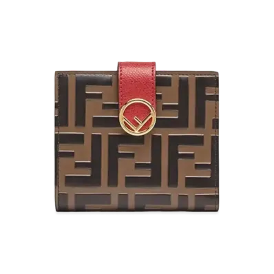 FENDI F is Fendi Bi-fold Wallet Leather "Red"