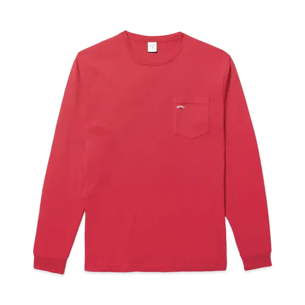 Noah Long Sleeve Pocket Tee "Red"