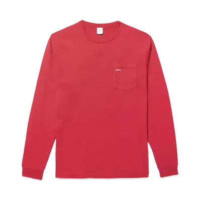 Noah Long Sleeve Pocket Tee "Red"