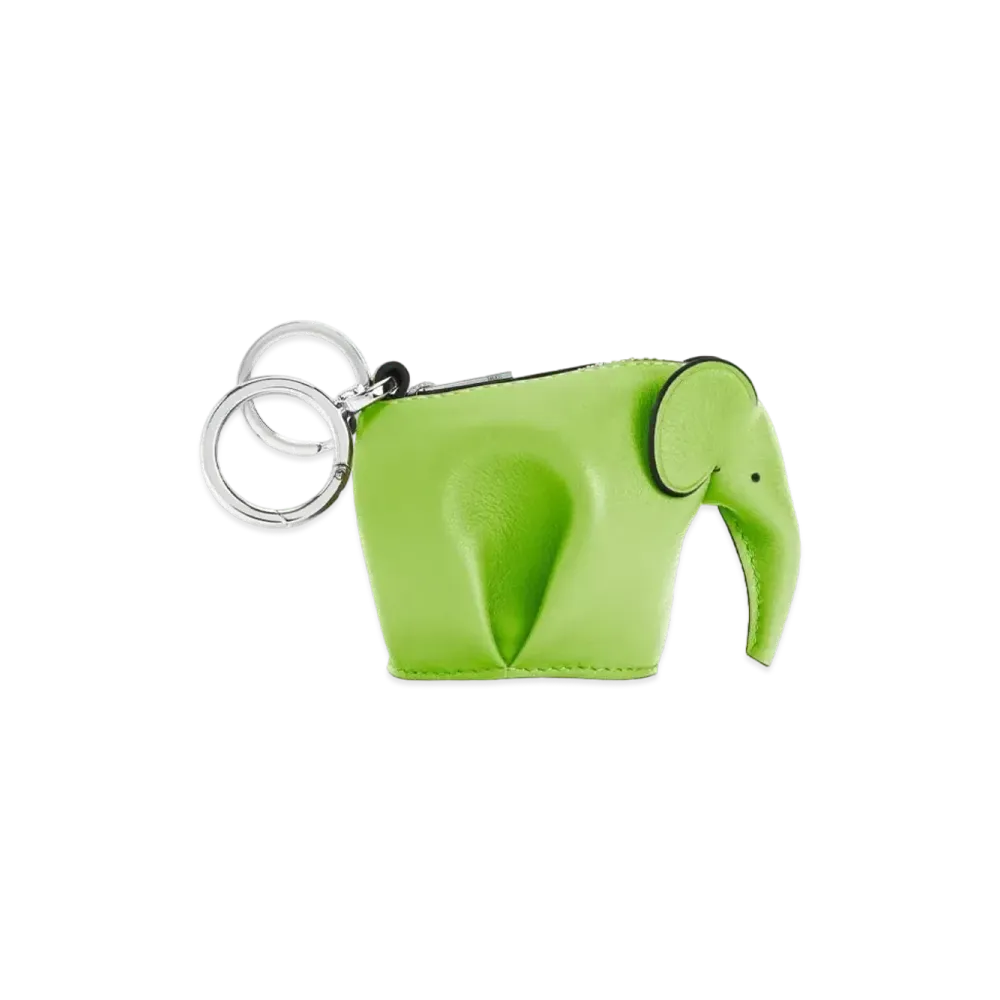 LOEWE Elephant Charm In Classic Calfskin "Apple Green"