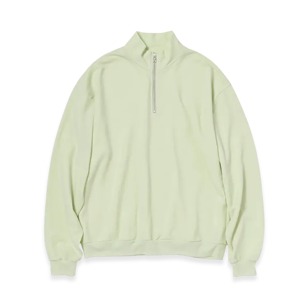 AURALEE Light Wool Sweat Half Zip P/O "Pale Lime"