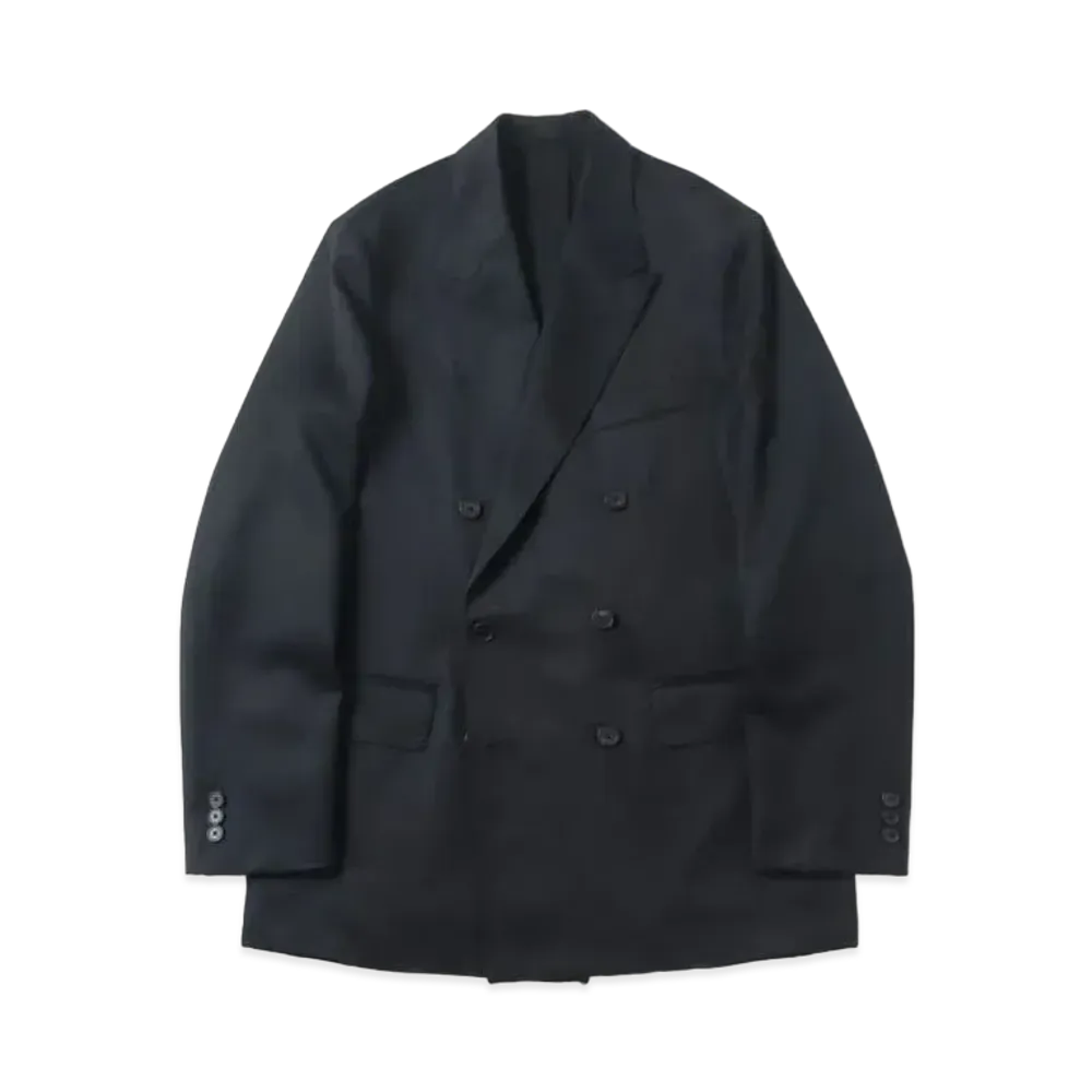 A.PRESSE Wool GabardineDouble Breasted Jacket "Charcoar"
