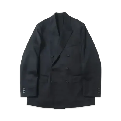 A.PRESSE Wool GabardineDouble Breasted Jacket "Charcoar"