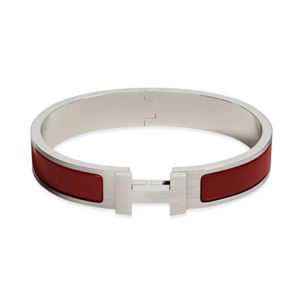Hermes Clic HH Enamel Bracelet "New Rouge H Mat"