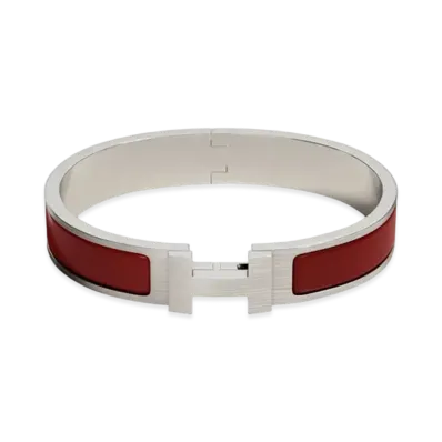 Hermes Clic HH Enamel Bracelet "New Rouge H Mat"
