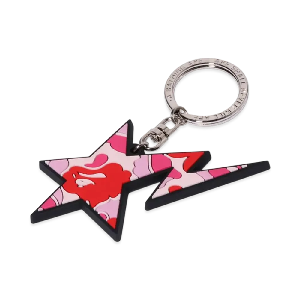 A BATHING APE ABC Camo Sta Rubber Keychain "Pink"