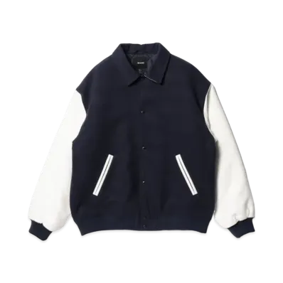 BEAMS Fleece Stadium Coach Jacket "Navy/White"