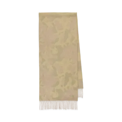 Paul Smith Photogram Leaves Cashmere Scarf "LightYellow"