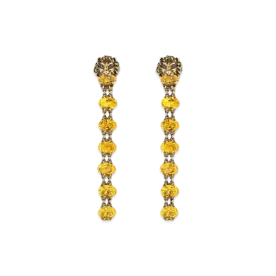 GUCCI Crystal Lion Head Earrings