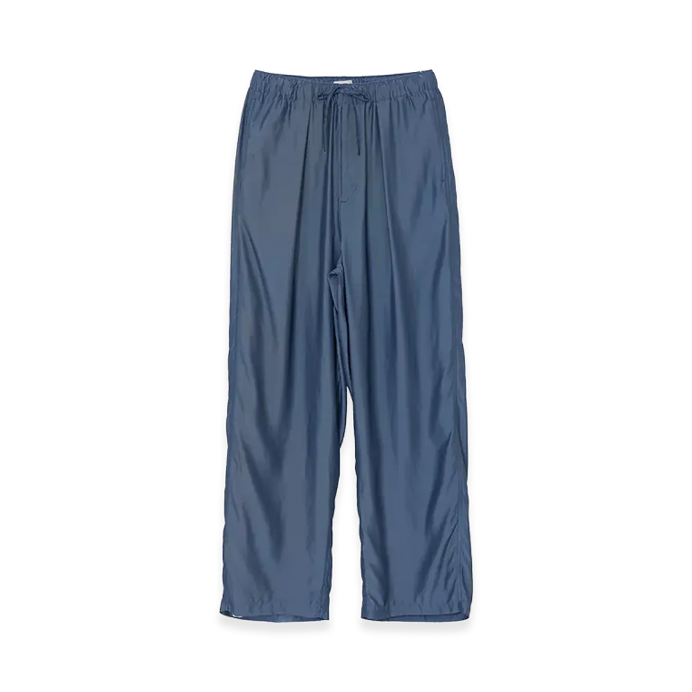 YOKE Cupro Polyester Washable Twill Easy Pants "Blue"