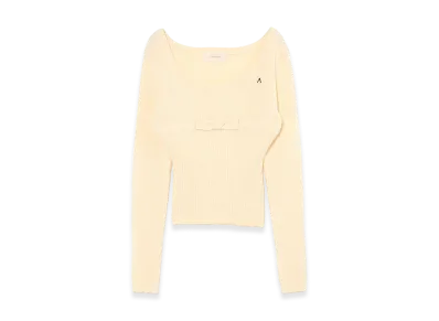 ANDMARY Women's Waffle Ribbon Tops "Ivory"