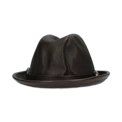 Chrome Hearts Fedora Gunslinger BS Flare Leather Hat "Brown"