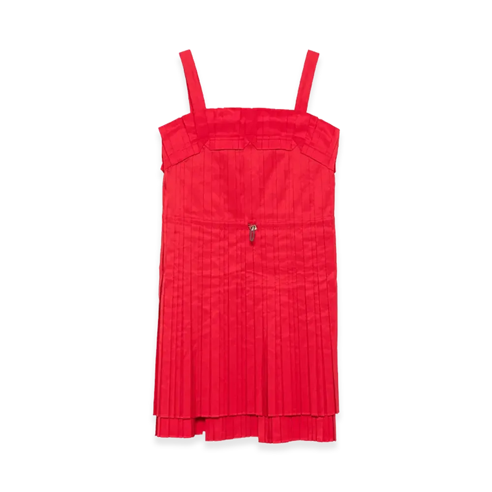 FENDI Women's Pleated Mini Dress "Red"