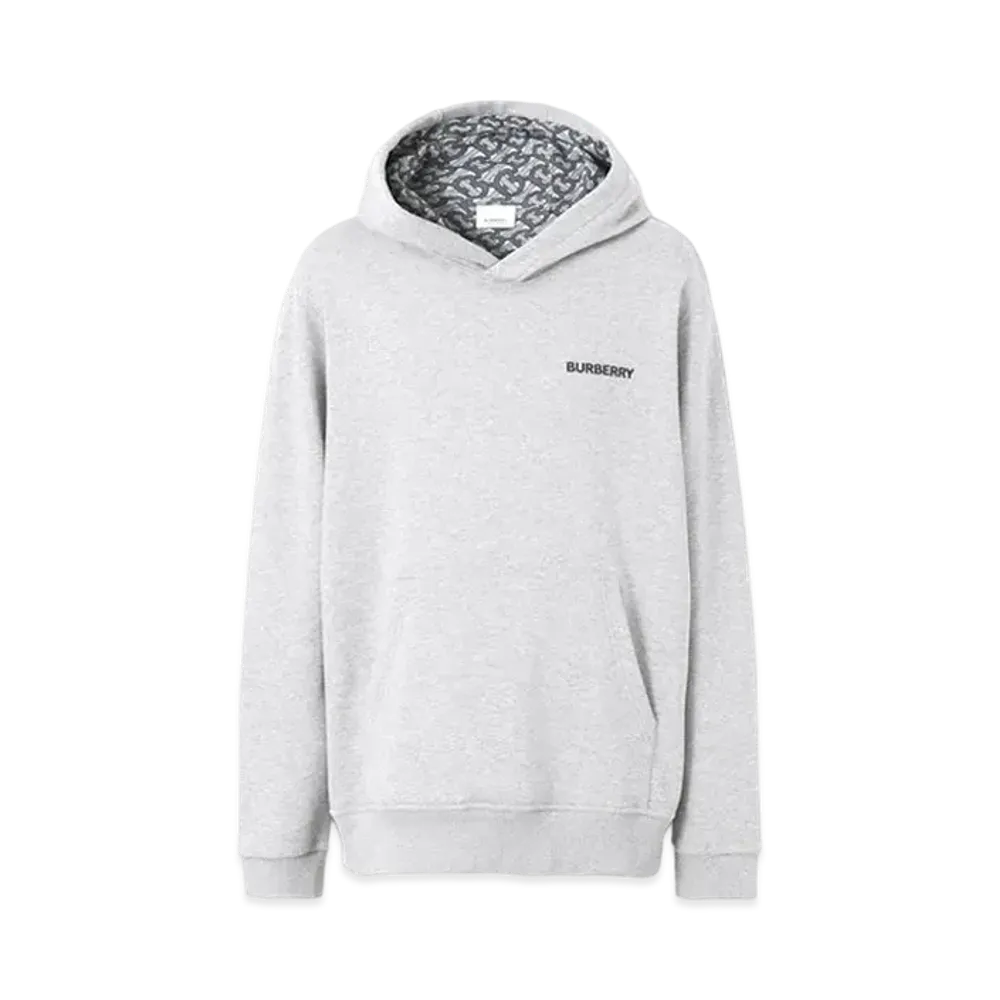 Burberry Monogram Print Cotton Hoodie "Gray"