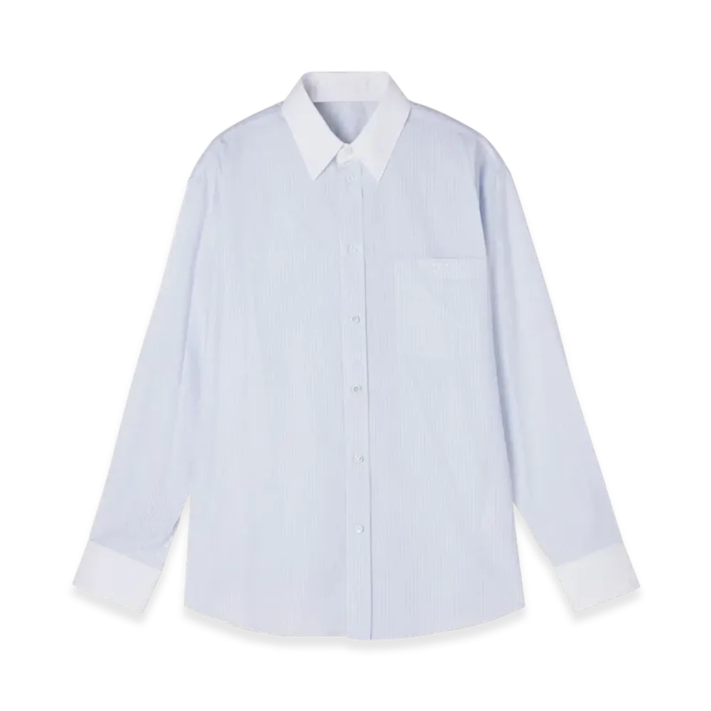 CELINE Chemise Oversize Triomphe "Blanc/Bleuciel"