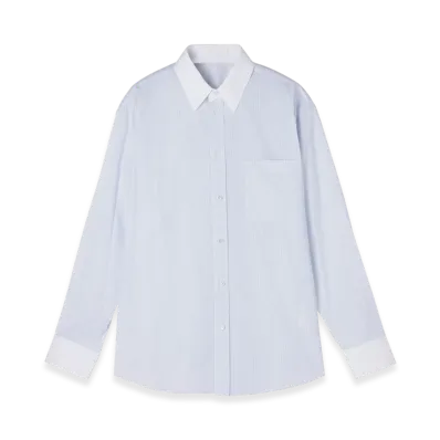CELINE Chemise Oversize Triomphe "Blanc/Bleuciel"