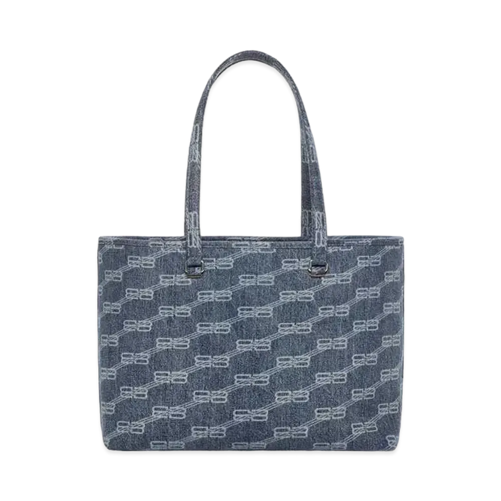 BALENCIAGA Signature Medium East-West Shopper Bag BB Monogram Bleached Denim "Blue"