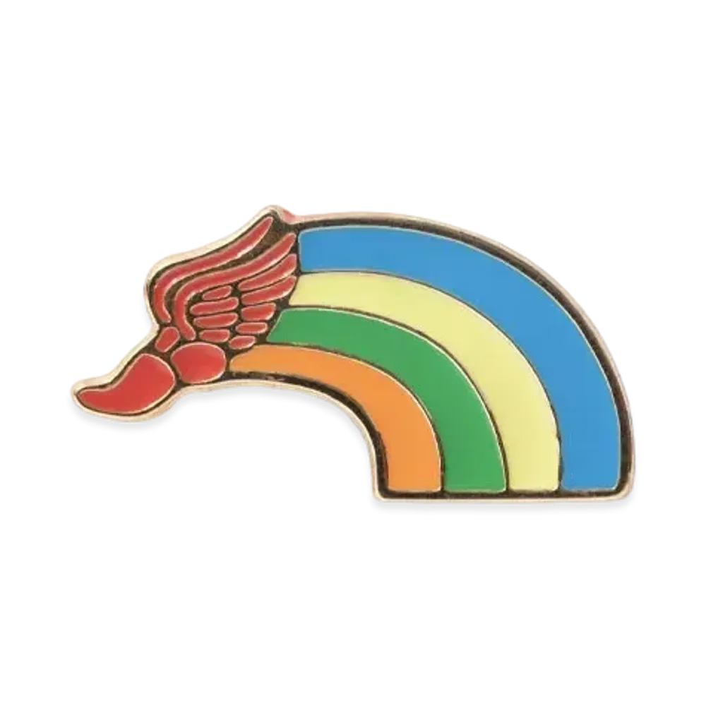 Noah Rainbow Winged Foot Pin