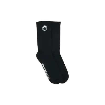Marine serre ORGANIC COTTON RIB ANKLE SOCKS "BLACK"