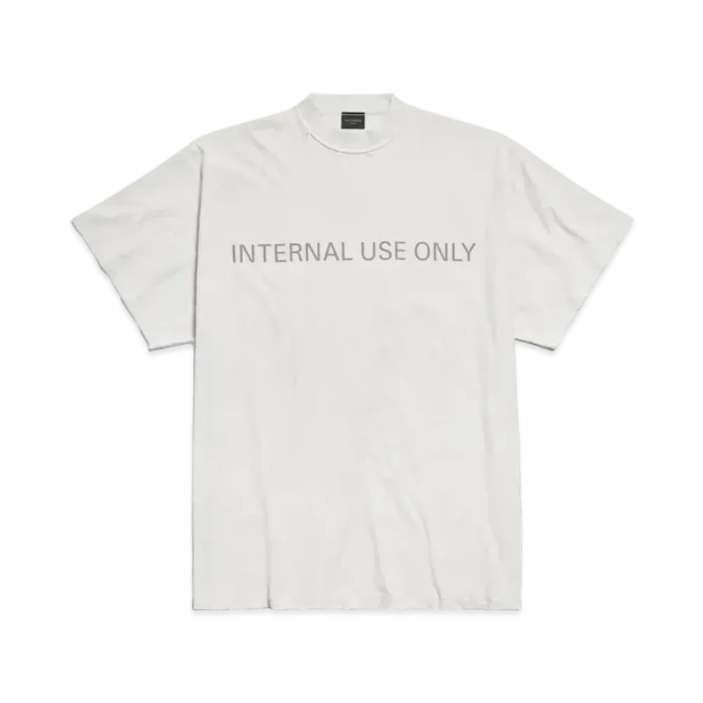 BALENCIAGA Internal Use Only Inside-Out T-Shirt Oversized Vintage Jersey "Off White"
