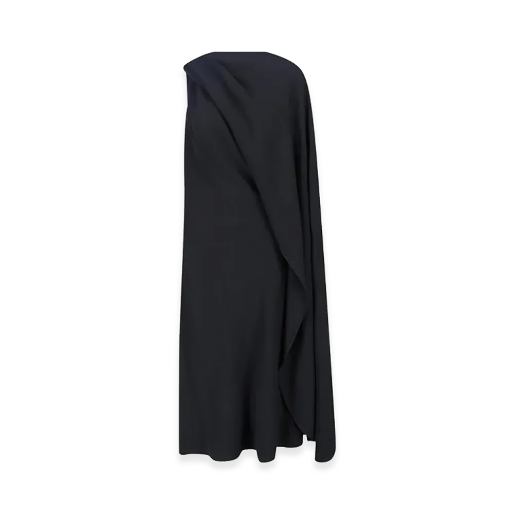 BALENCIAGA Women's Draped Maxi Dress "Black"
