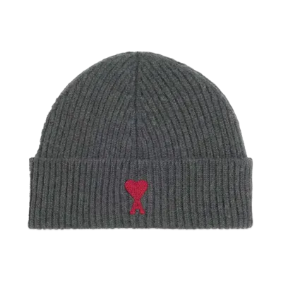 AMI PARIS Ami De Coeur Beanie "Heather Gray"