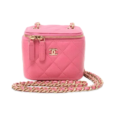 CHANEL Caviar Skin Matelasse Vanity "Pink"