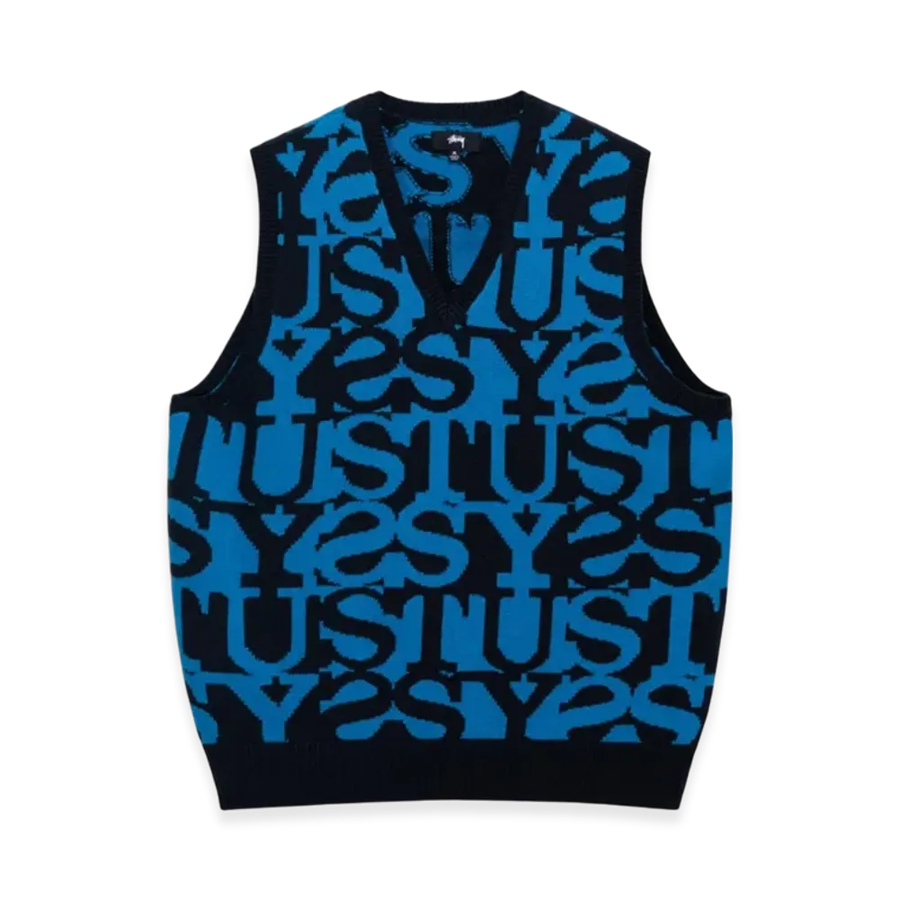 Stussy Stacked Sweater Vest "Dark Navy"