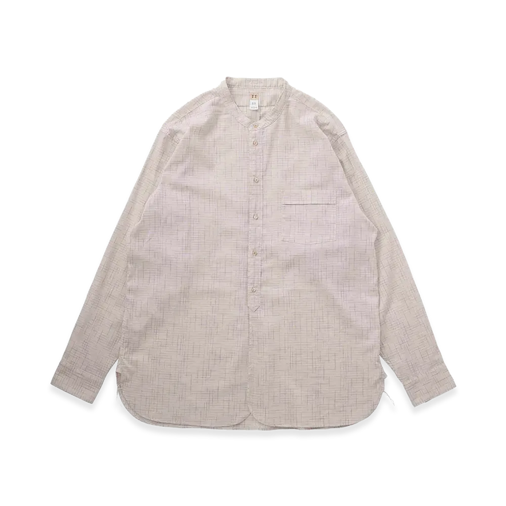 T.T Taiga Takahashi LOT.104 Band Collar Shirt "Heather Ivory"