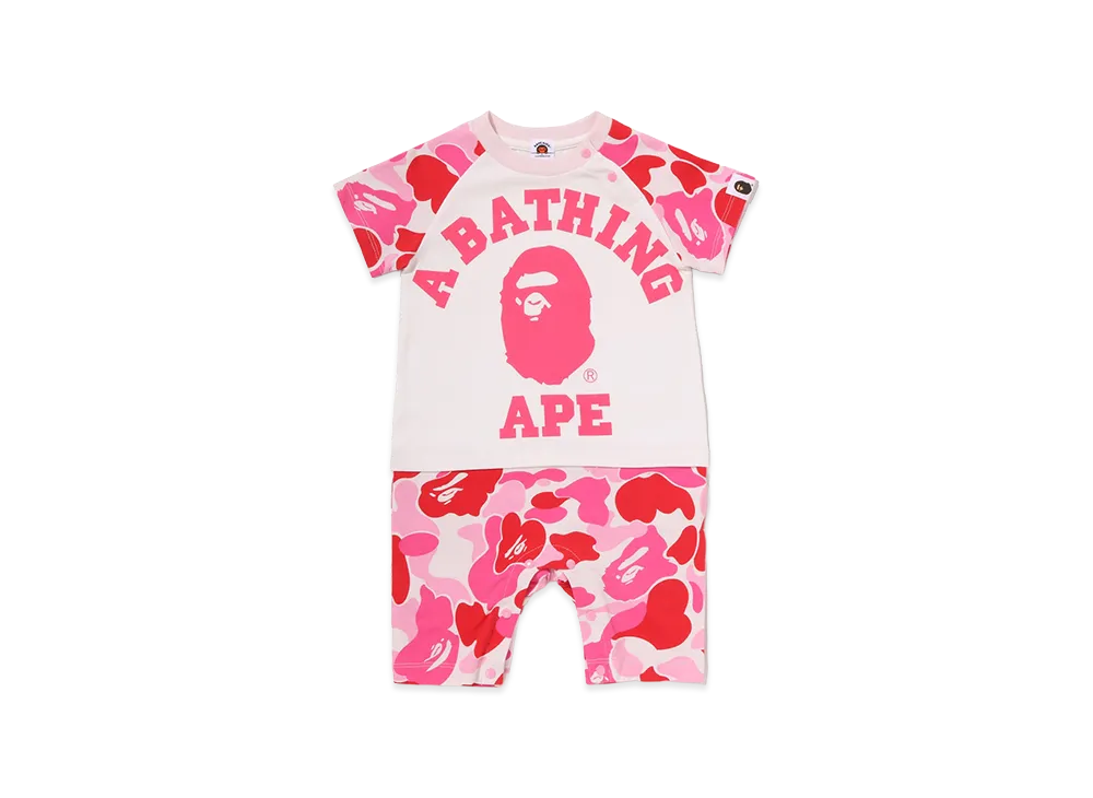 A BATHING APE Kids ABC Camo Big College Rompers "Pink"