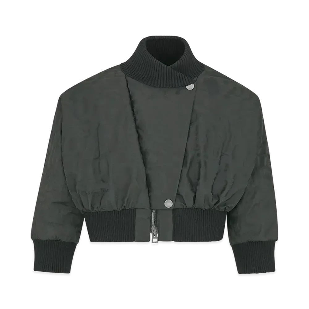 Dior Women's Cropped Peacoat Technical Moire "Black"